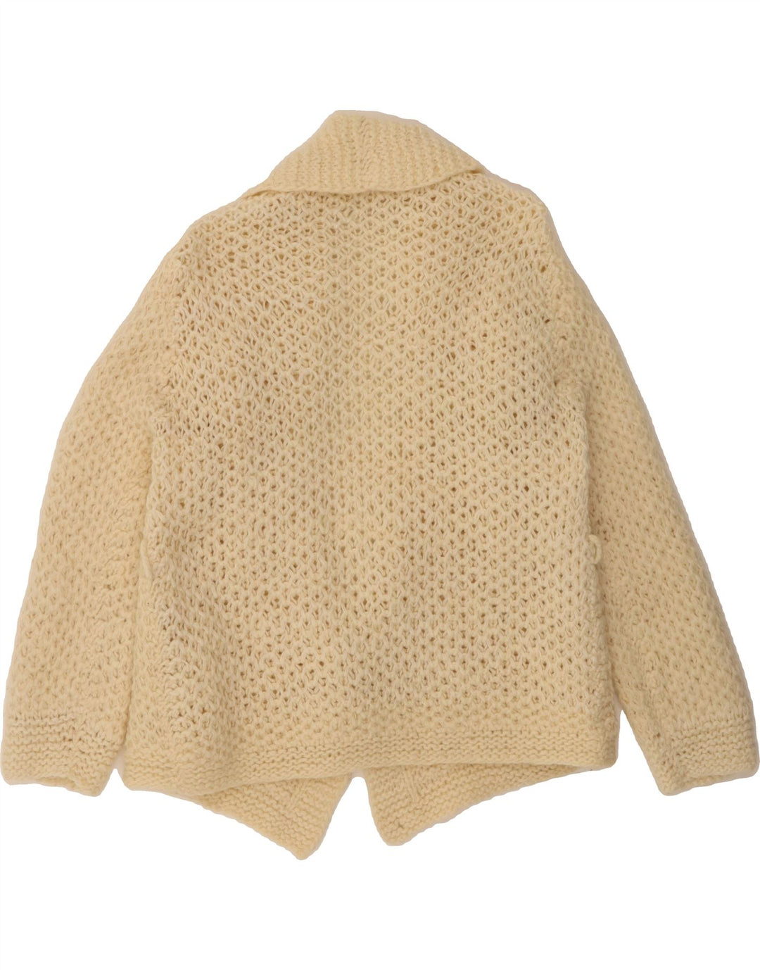 VINTAGE Womens Open Cardigan Sweater UK 14 Medium Beige Vintage Vintage and Second-Hand Vintage from Messina Hembry 