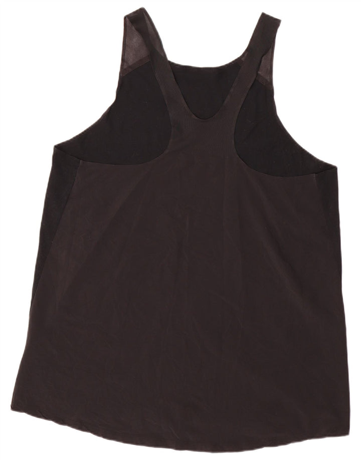 NIKE Damen-Trägershirt UK 18 XL Schwarzes Colourblock-Polyester