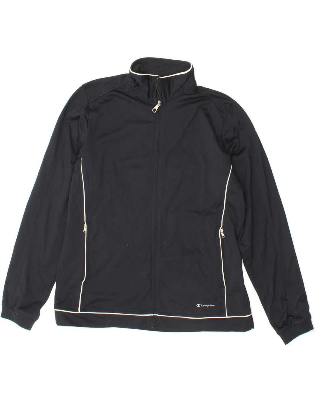 CHAMPION Mens Tracksuit Top Jacket Large Black Polyester Vintage Champion and Second-Hand Champion from Messina Hembry 