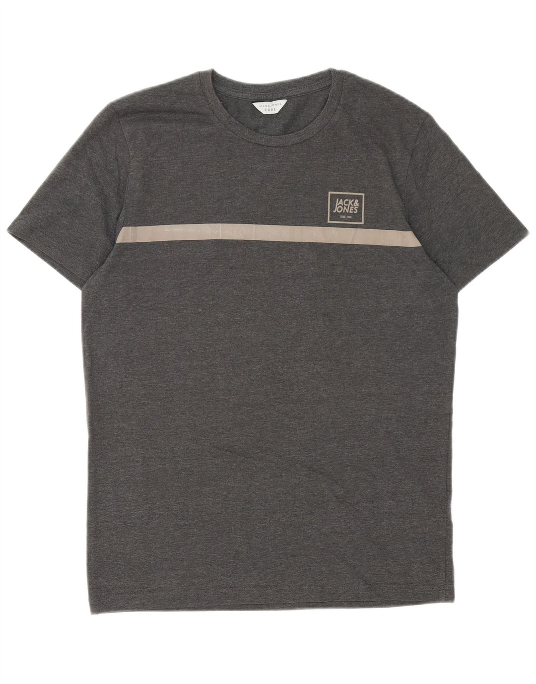 Jack & Jones Herren-T-Shirt-Oberteil, Größe S, Grau, Colourblock-Baumwolle