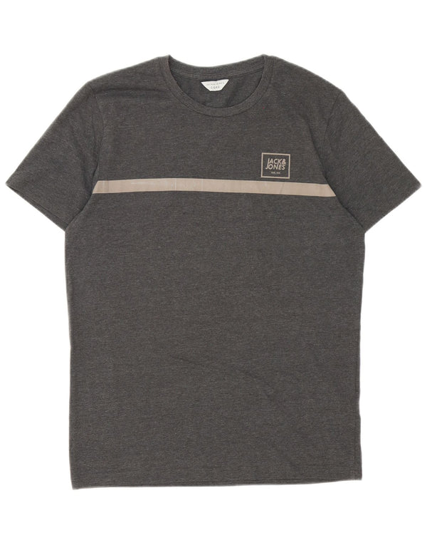 Jack & Jones Herren-T-Shirt-Oberteil, Größe S, Grau, Colourblock-Baumwolle