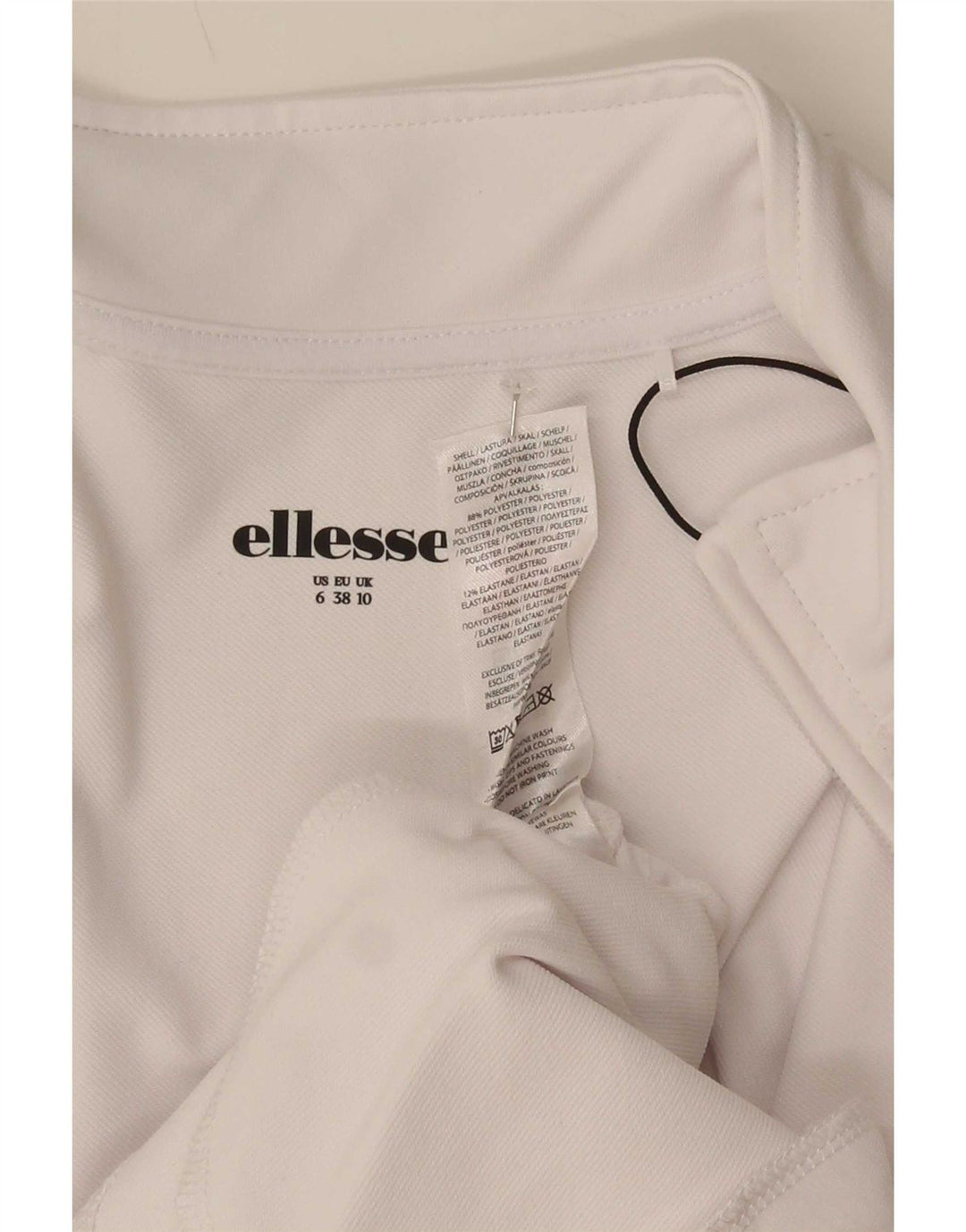 Ellesse Damen-Trainingsanzugoberteil, Jacke, UK 10, Größe S, Weiß, Polyester