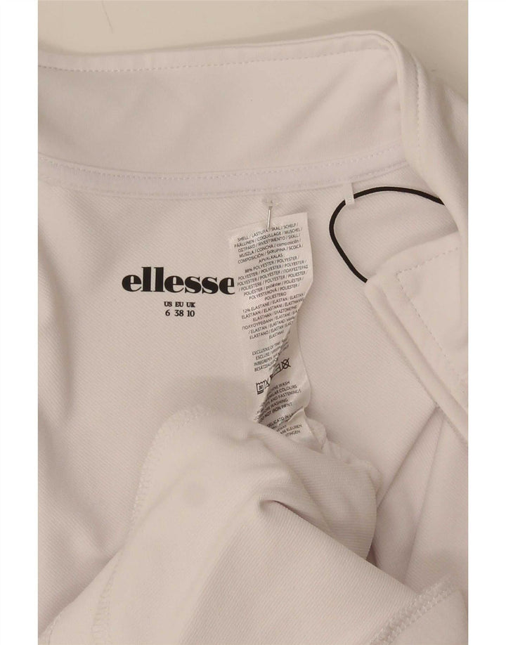 Ellesse Damen-Trainingsanzugoberteil, Jacke, UK 10, Größe S, Weiß, Polyester