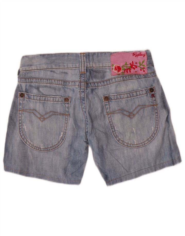 Replay Damen Jeansshorts W27 Small Blau Baumwolle