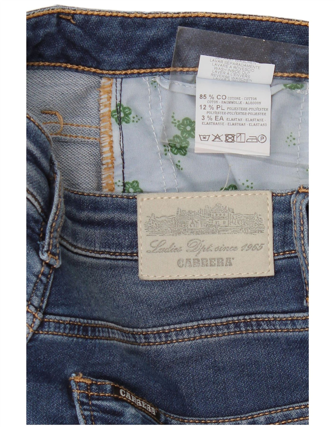 Carrera Damen Crop Slim Jeans W30 L25 Marineblau Baumwolle