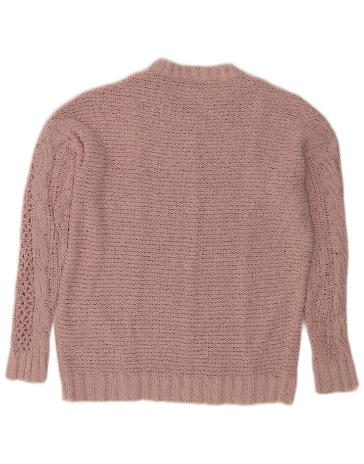 Marks & Spencer Damen-Pullover, übergroß, Rundhalsausschnitt, Gr. 10, Größe S, Rosa