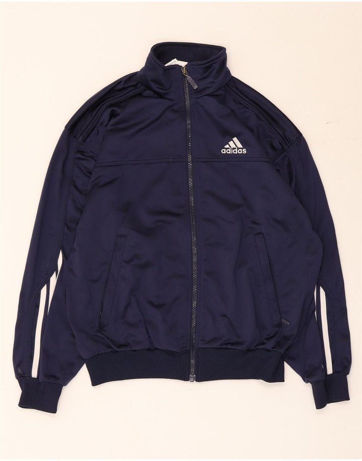 Adidas Mädchen-Trainingsanzug-Top-Jacke, 13–14 Jahre, marineblaues Polyester