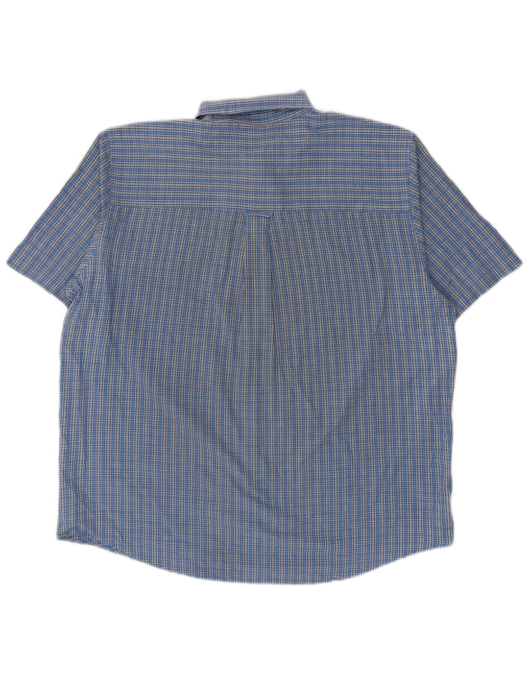 Chaps Herren-Kurzarmhemd XL, blau kariert, Baumwolle