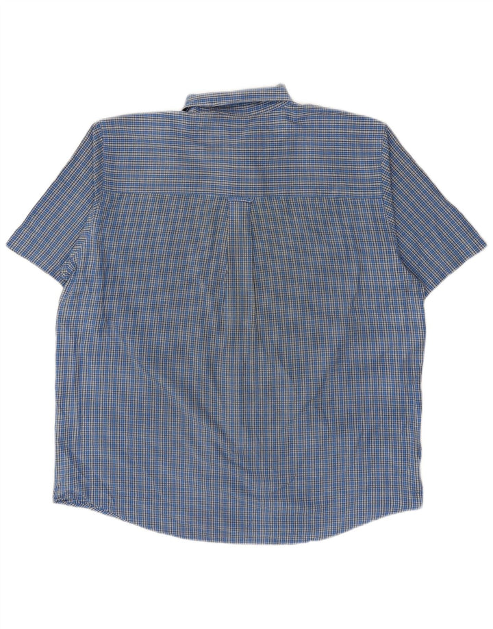 Chaps Herren-Kurzarmhemd XL, blau kariert, Baumwolle