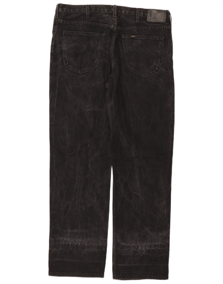 LEE Herren Brooklyn Comfort Straight Jeans W38 L32 Schwarze Baumwolle