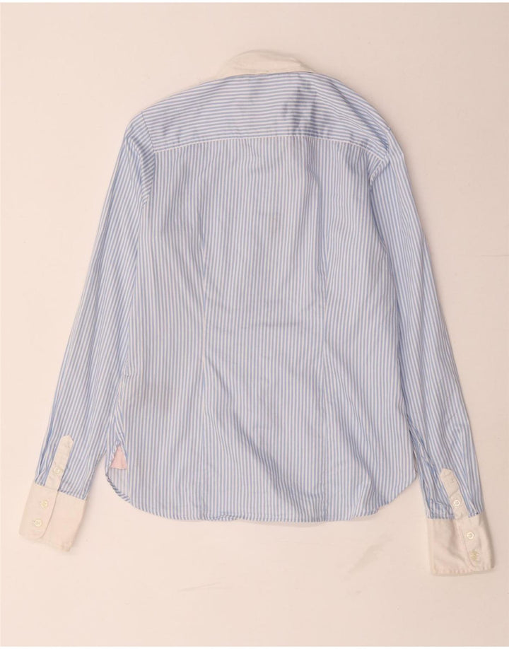 Tommy Hilfiger Damenhemd US 6 Mittelblaue Nadelstreifen-Baumwolle