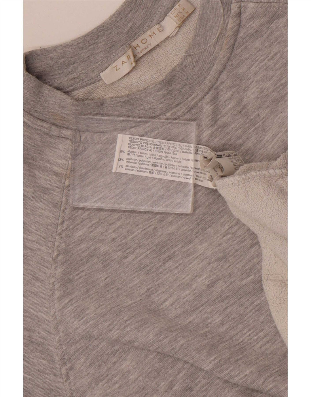 Übergroßer Sweatshirt-Pullover für Damen von Zara, UK 14, mittelgraue Baumwolle