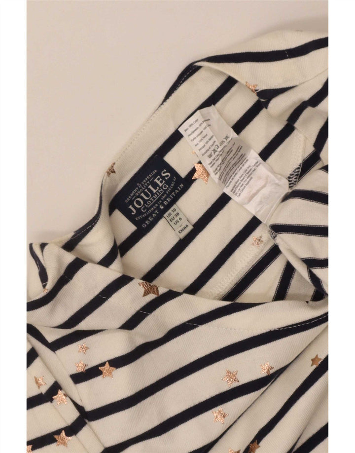 Joules Damen-Etuikleid mit abstraktem Muster, Gr. 10, klein, weiß gestreift