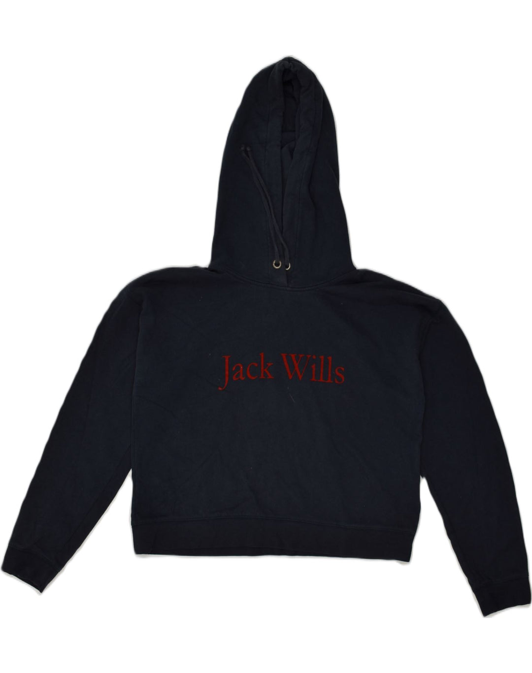 JACK WILLS Womens Hoodie Jumper UK 12 Medium Navy Blue Cotton | Vintage Jack Wills | Thrift | Second-Hand Jack Wills | Used Clothing | Messina Hembry 