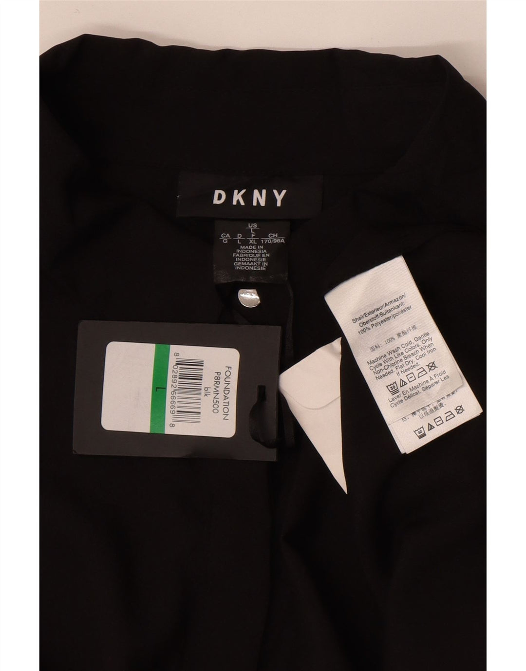 Dkny Damen-Hemdbluse, UK 44, Größe L, Schwarz, Polyester