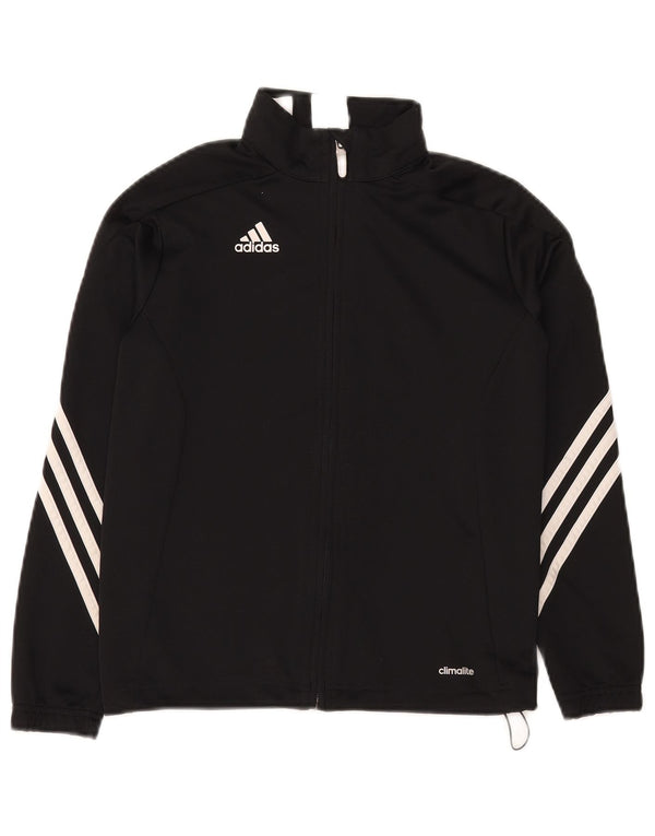 Adidas Mädchen-Trainingsanzug-Top-Jacke, 9–10 Jahre, schwarzes Polyester