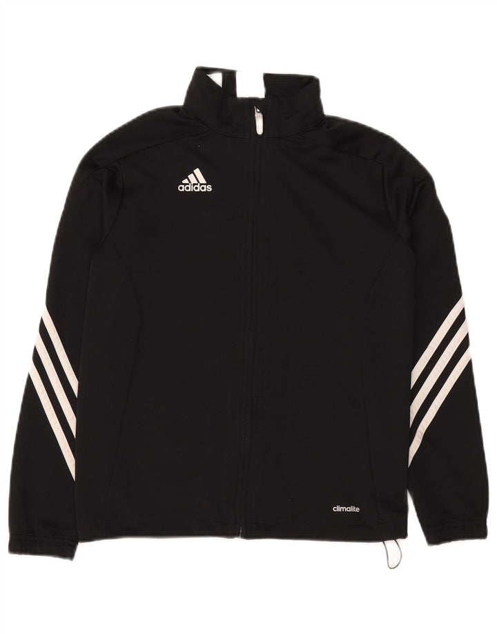 Adidas Mädchen-Trainingsanzug-Top-Jacke, 9–10 Jahre, schwarzes Polyester