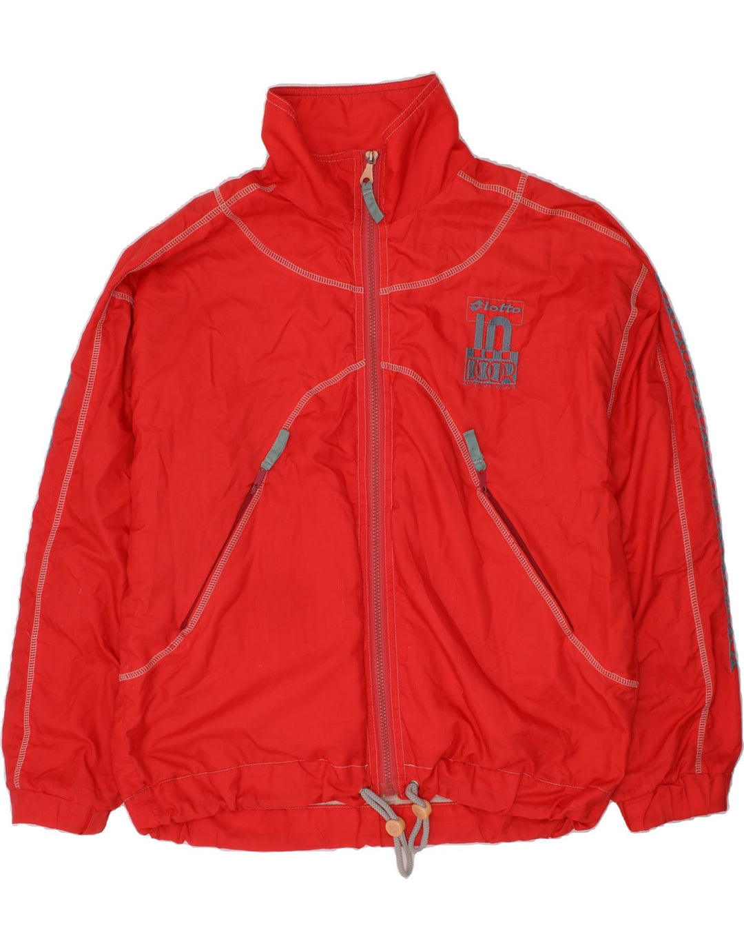 LOTTO Boys Tracksuit Top Jacket 13-14 Years Red Polyester Vintage Lotto and Second-Hand Lotto from Messina Hembry 