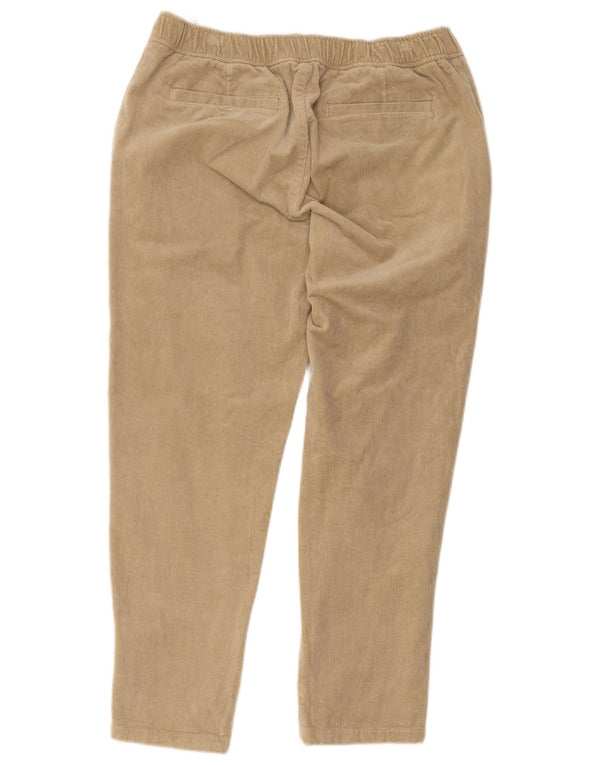 Zara Damen Tapered Cordhose XL W30 L25 Beige Baumwolle