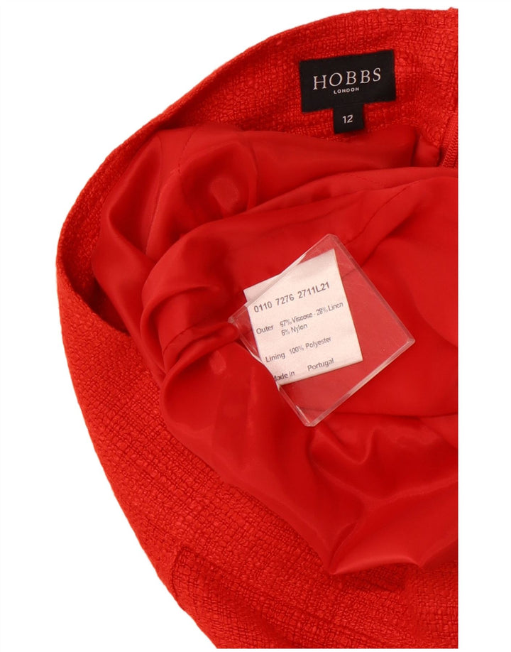 HOBBS Damen Bleistiftrock UK 12 Medium W30 Rote Viskose
