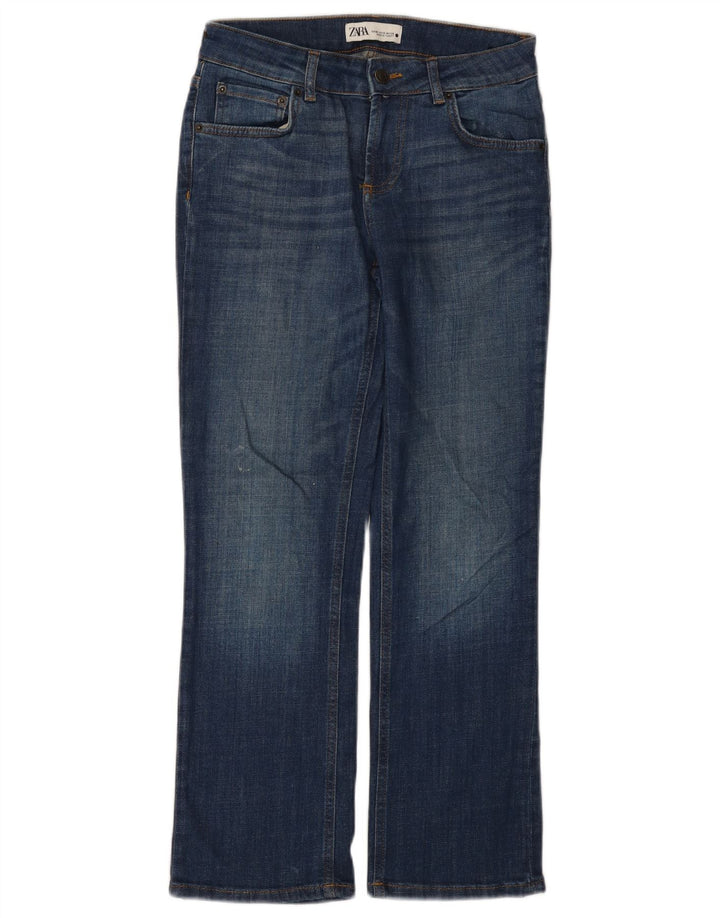 Zara Damen Bootcut Jeans EU 38 Small W28 L27 Marineblaue Baumwolle