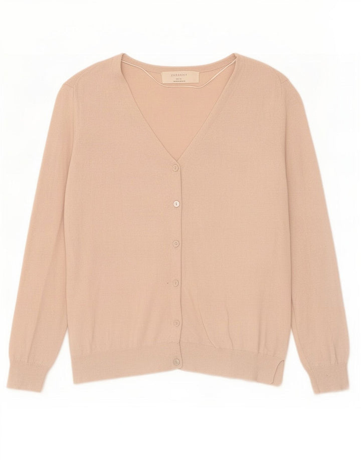Zara Damen Strickjacke UK 12 Medium Beige
