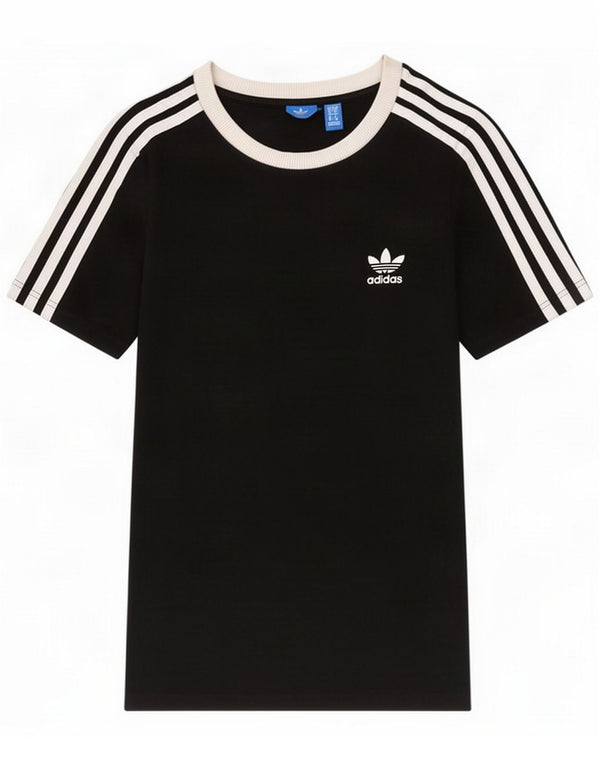 Adidas Damen Top Langarm UK 6 XS Schwarz Baumwolle