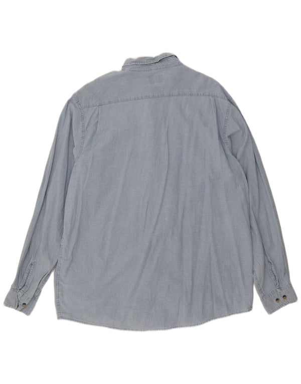 Wrangler Herren-Hemd, groß, XL, aus blauer Baumwolle