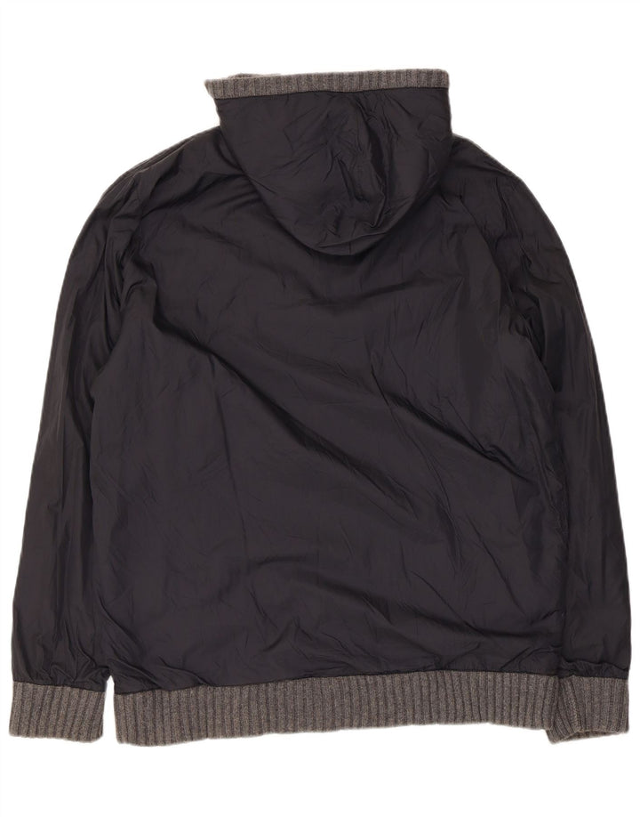 Massimo Dutti Herren Kapuzenstrick-Wendejacke UK 42 XL Grau