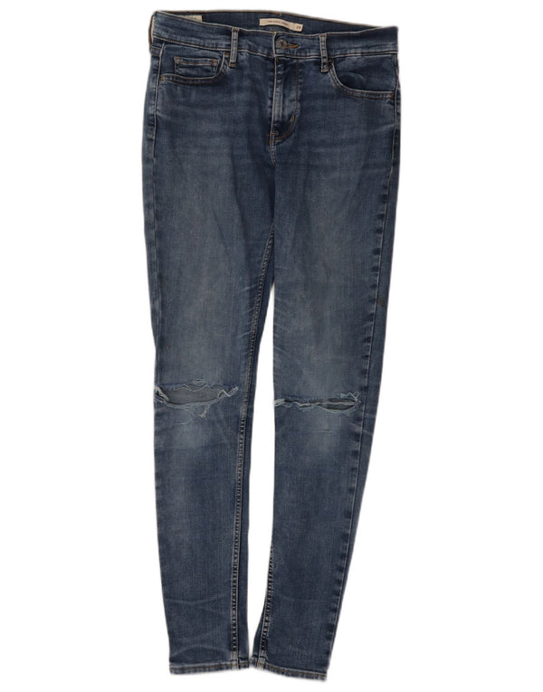 Levi's Damen 710 Distressed Super Skinny Jeans W29 L30 Blaue Baumwolle