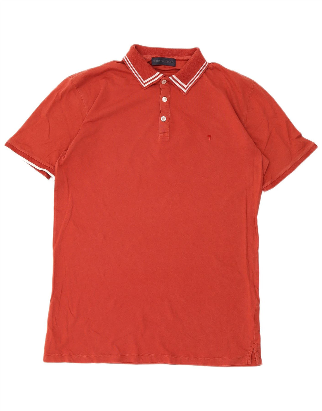 Trussardi Herren-Poloshirt aus mittelroter Baumwolle