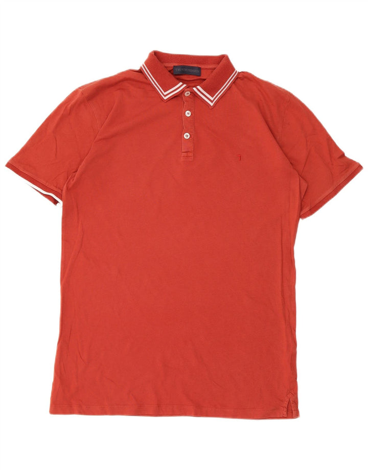 Trussardi Herren-Poloshirt aus mittelroter Baumwolle