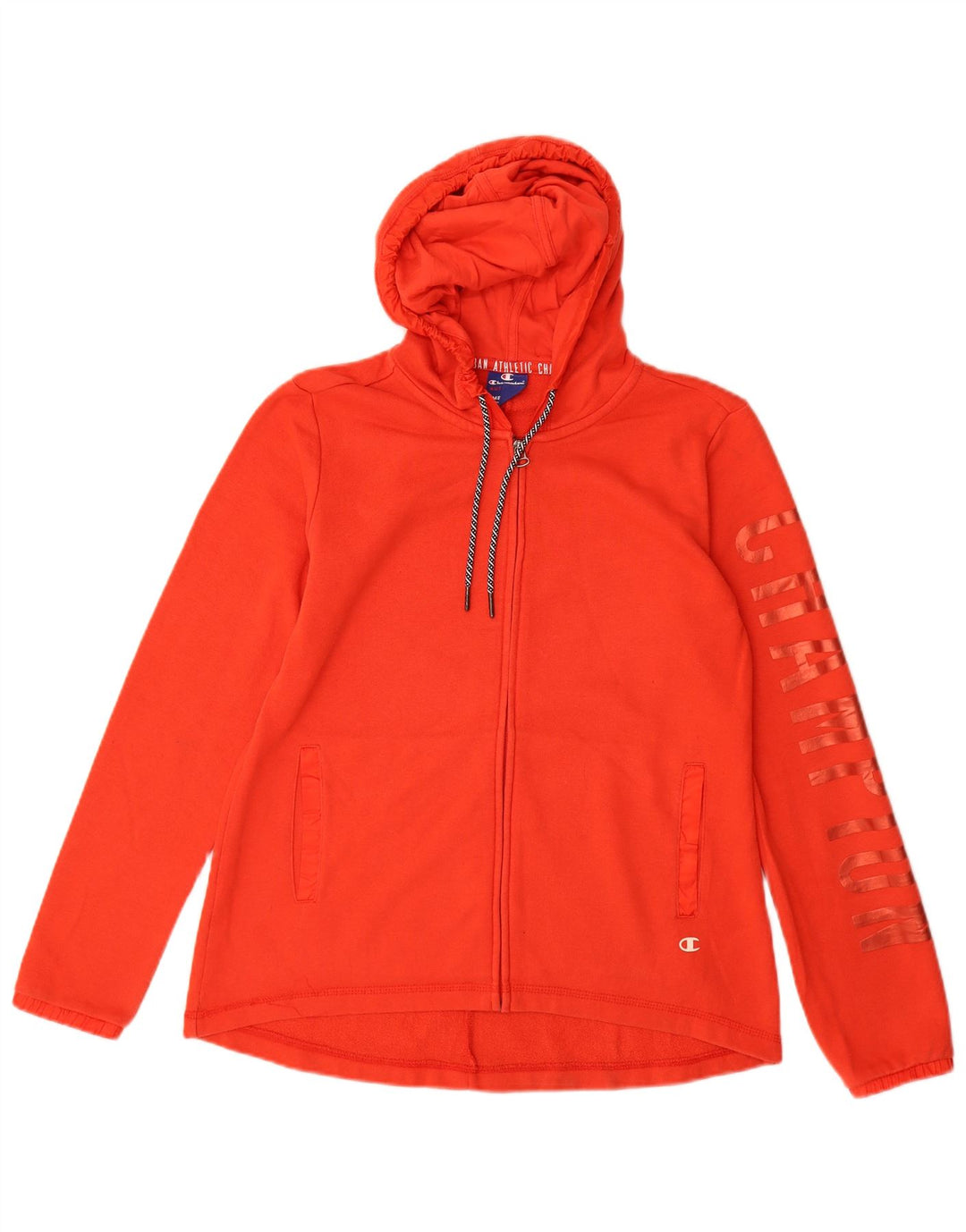 Champion Damen Graphic Zip Hoodie Pullover UK 14 Mittelrot