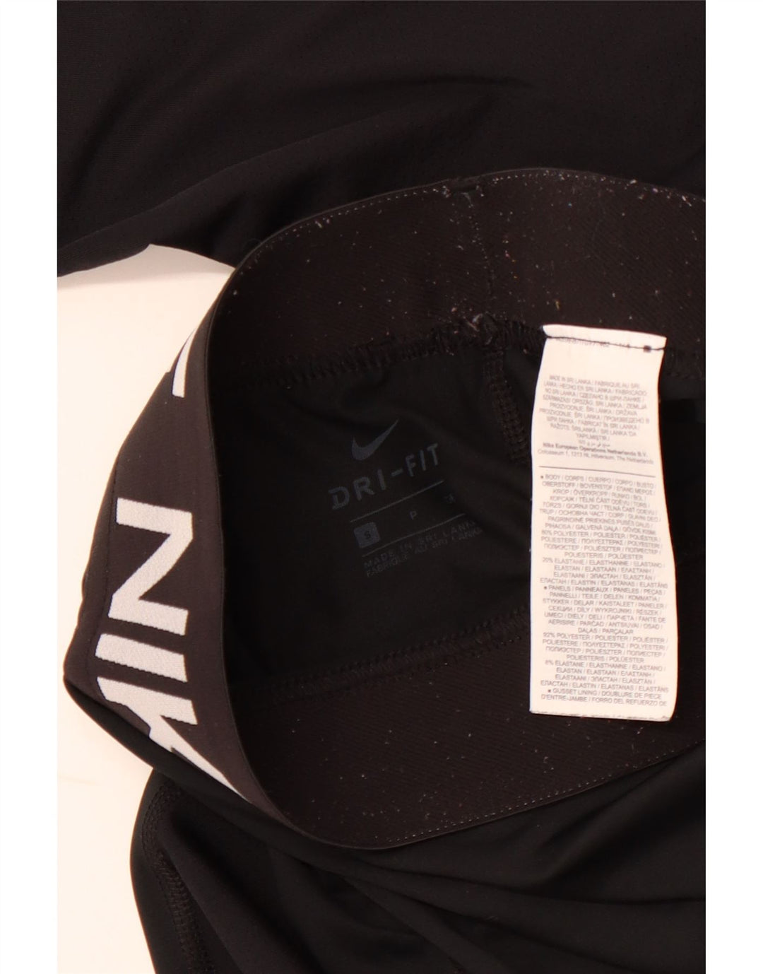 NIKE Womens Dri Fit Graphic Leggings UK 8 Small Schwarz Polyester