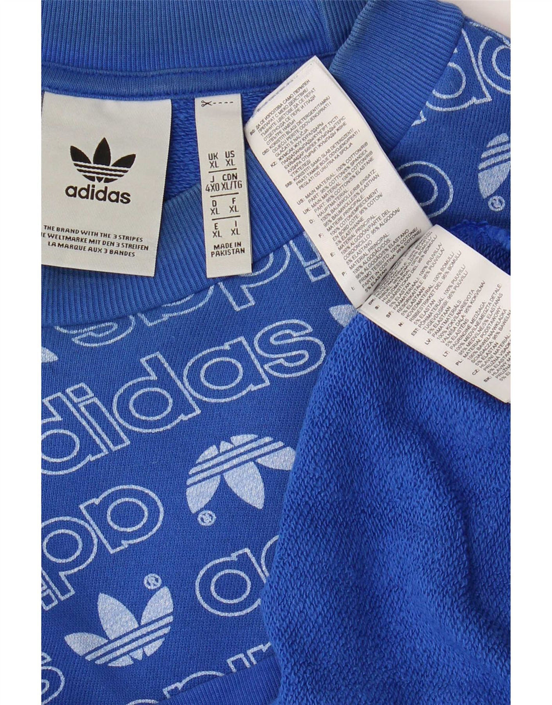 Adidas Herren Grafik Sweatshirt Pullover XL Blau Baumwolle