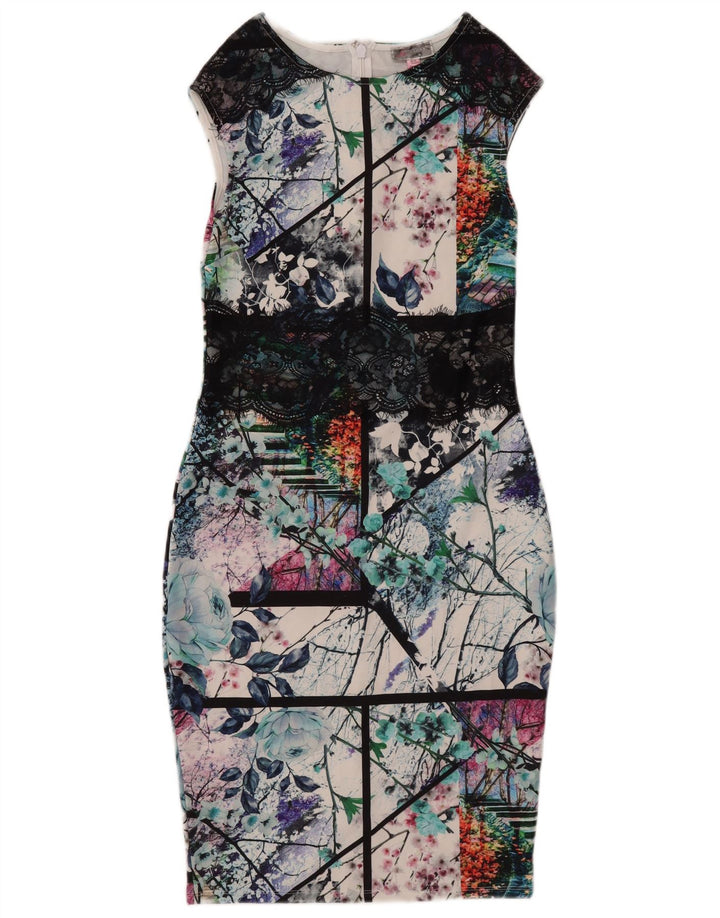 Lipsy Grafisches, figurbetontes Damenkleid UK 10, Größe S, mehrfarbig, Polyester