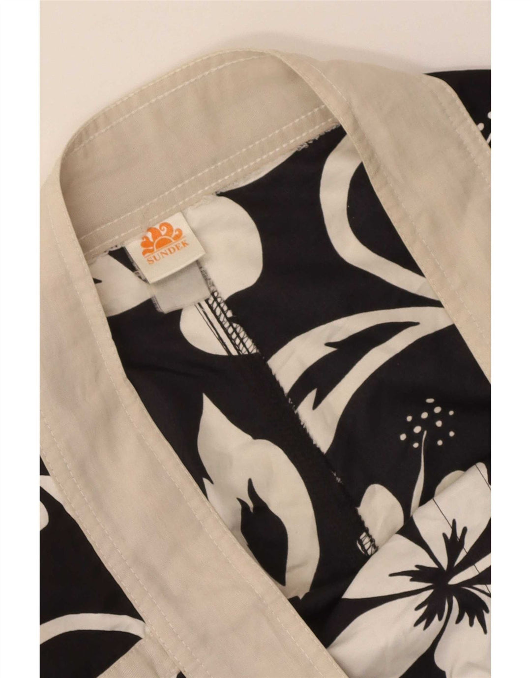 Sundek Herren-Badeshorts, mittelgroß, schwarz, geblümt