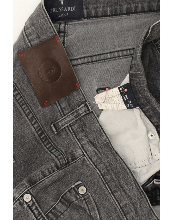 Trussardi Herren Straight Jeans W36 L34 Graue Baumwolle