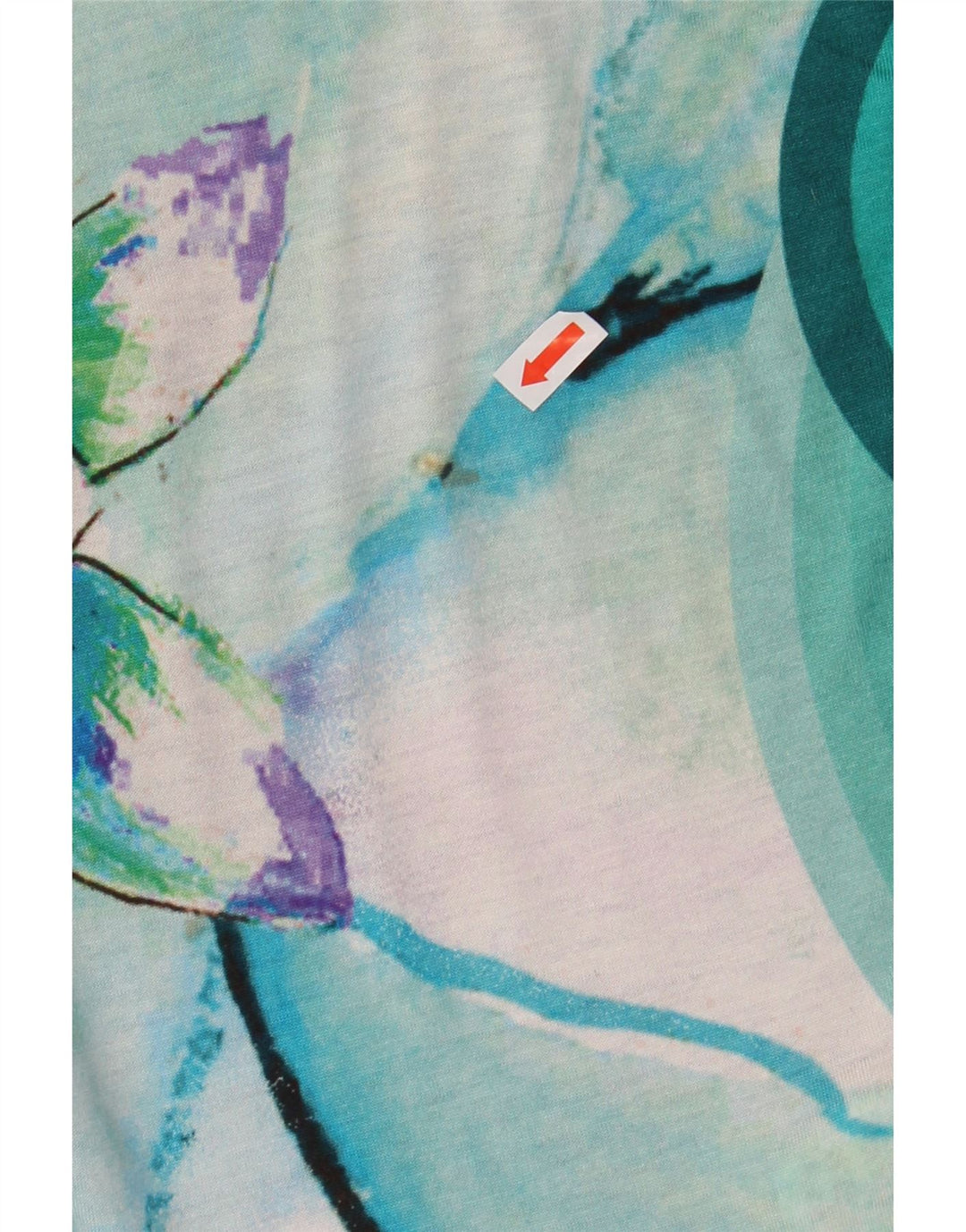 DESIGUAL Damen-Blusenoberteil mit Fledermausärmeln, Gr. 10, klein, Viskose mit blauem Blumenmuster