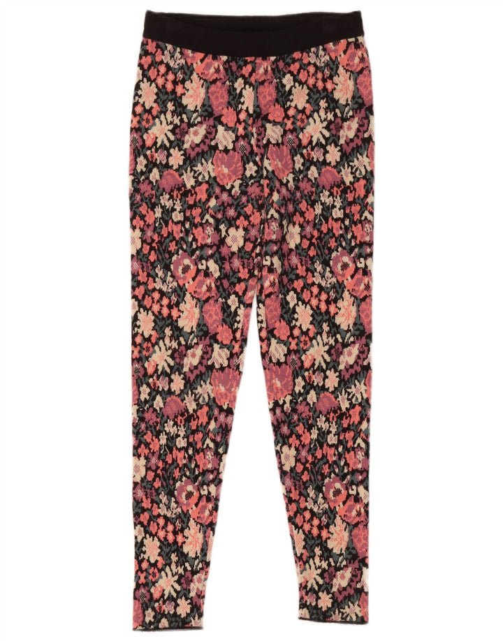 Zara Damen-Leggings, UK 8, Größe S, mehrfarbig, Blumenmuster, Polyester