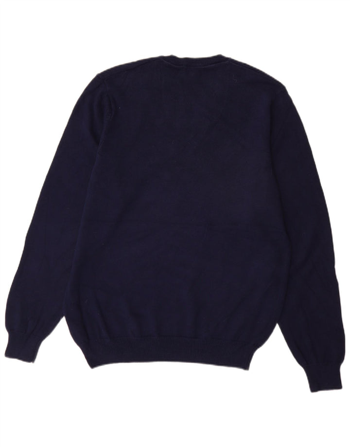 Marks & Spencer Herren-Pullover mit normaler Passform und V-Ausschnitt in mittlerem Marineblau