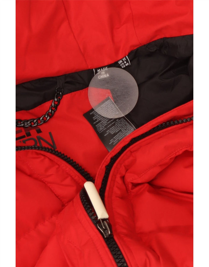 Superdry Damen-Kapuzenjacke, wattiert, UK 12, mittelrotes Nylon