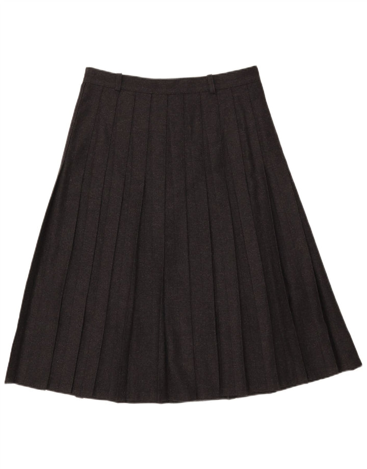 Vintage Damen Messer Faltenrock W29 Mittelgraue Wolle