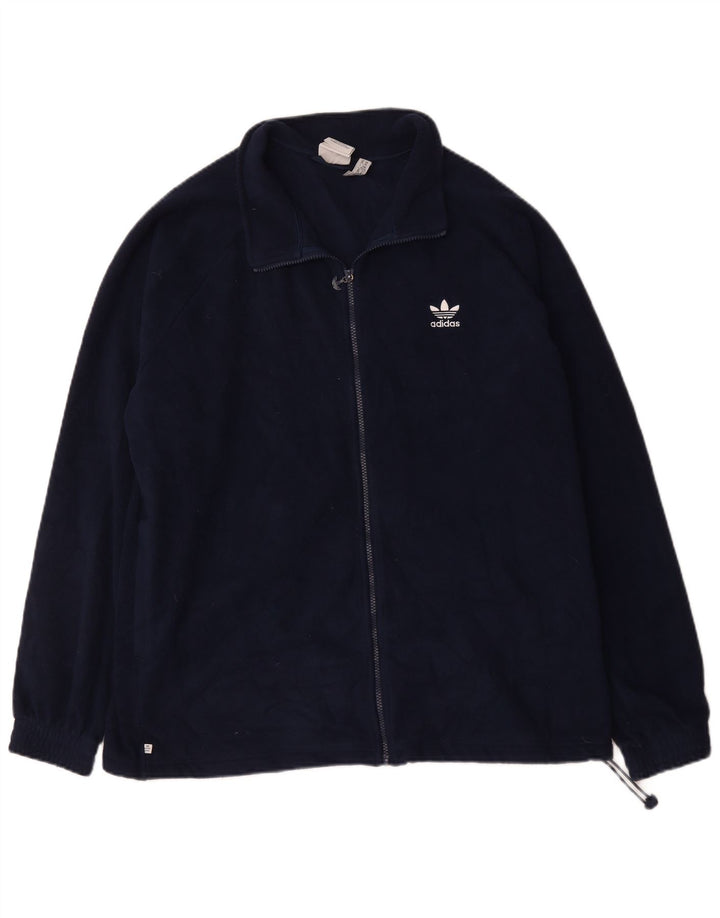 ADIDAS Herren Graphic Fleece Jacke UK 42 XL Marineblau Polyester