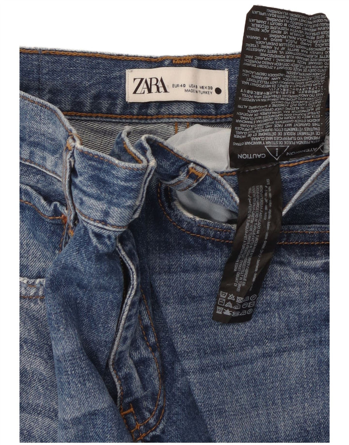 Zara Damen Straight Jeans EU 40 Medium W30 L30 Blaue Baumwolle
