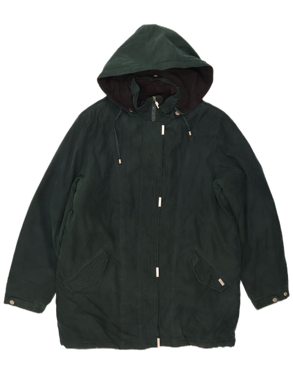 LONDON FOG Damen-Windbreakerjacke mit Kapuze, UK 14, Mittelgrün, Polyester