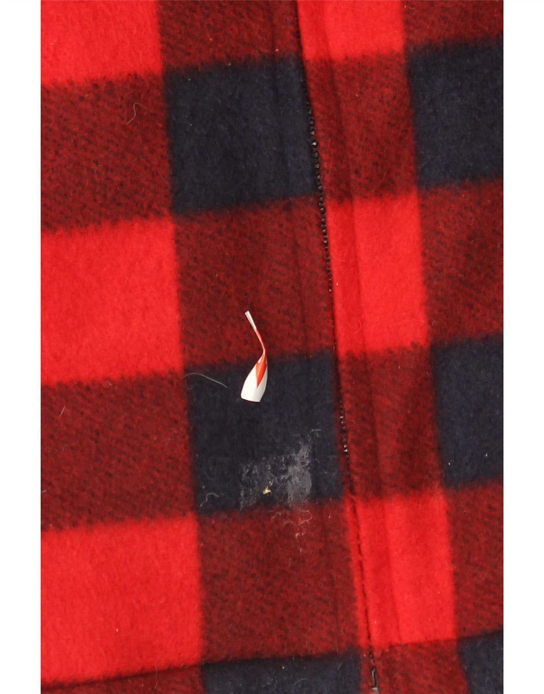 Vintage Herren-Fleece-Holzfällerhemd, großes rotes Gingham-Polyester