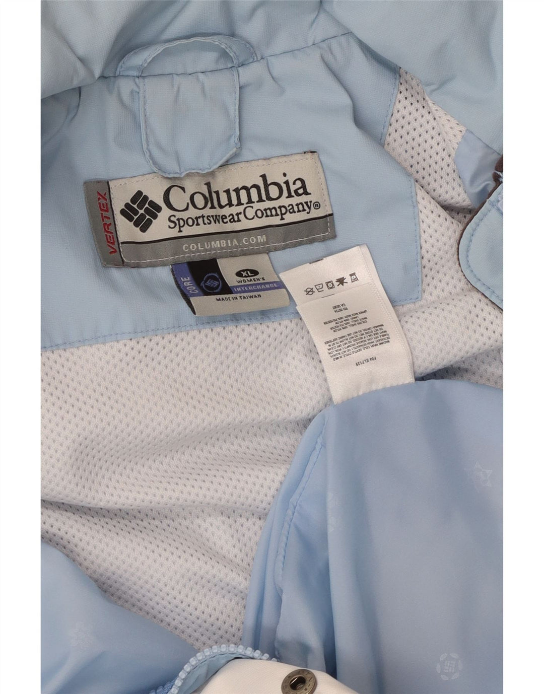 COLUMBIA Übergroße Damen-Regenjacke mit Kapuze, UK 18, XL, Blau, Farbblock