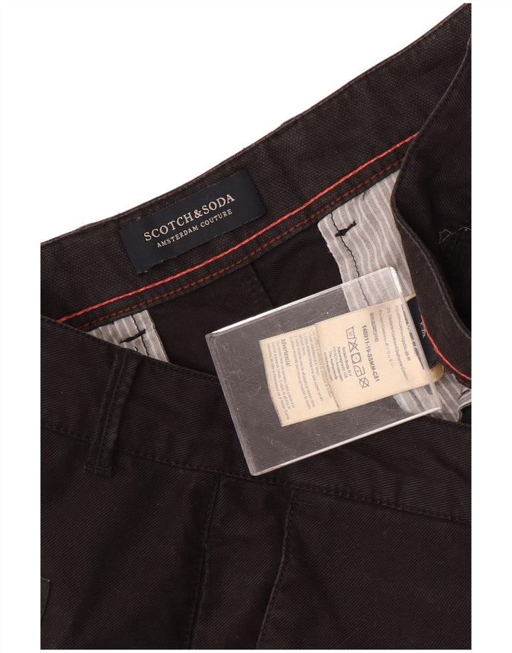 Scotch & Soda Herren Chinoshorts W32 Große schwarze Baumwolle