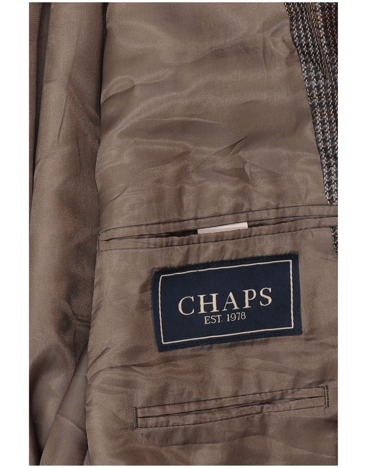 Chaps Herren-Blazer mit 2 Knöpfen, UK 42, XL, grauer Hahnentrittmuster